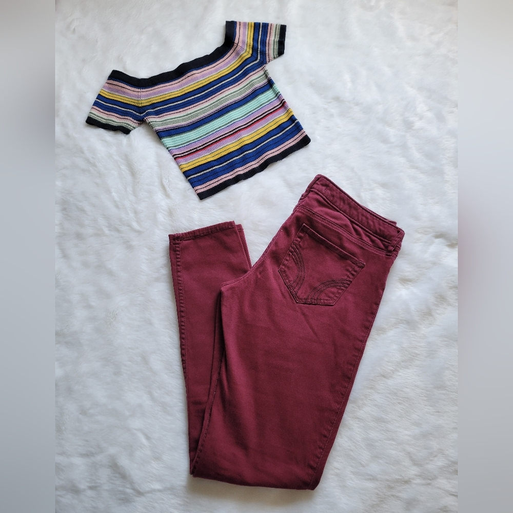 Today Only! $13 Hollister Burgundy Jeans